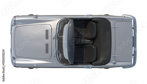 Fotografija Classic silver Convertible Sports Car Retro 1960s Roadster top view