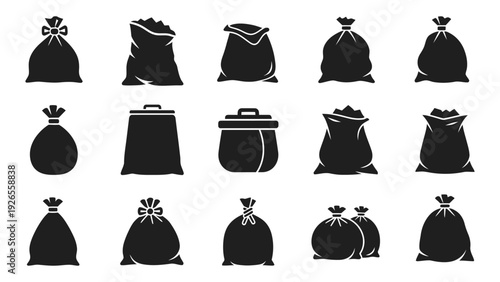 trash bags icon silhouette vector illustration