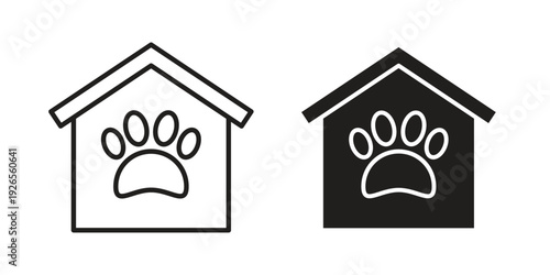 Dog Shelter icons for templates, web design and infographics