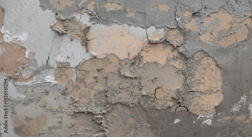 Magnified view of a timeworn wall showing paint loss and the effects of prolonged weather exposure