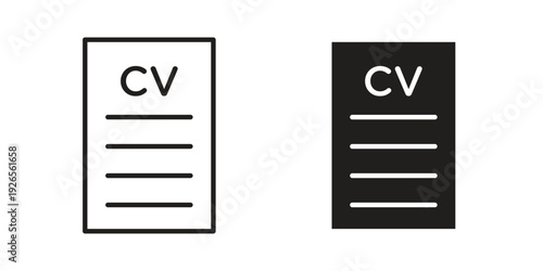 CV icons simple design. Vector illustration for web ui