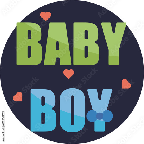 A cute, themed text graphic that reads “Baby Boy,” commonly used in baby shower designs, announcements, and event decor.