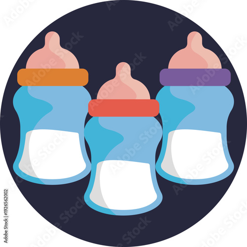 A baby milk bottle icon representing infant feeding, newborn care, and early nurturing.