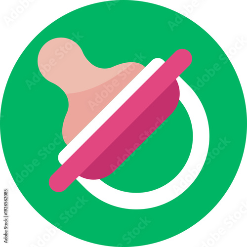 A pacifier graphic commonly used to represent babies, soothing, and baby shower celebrations.