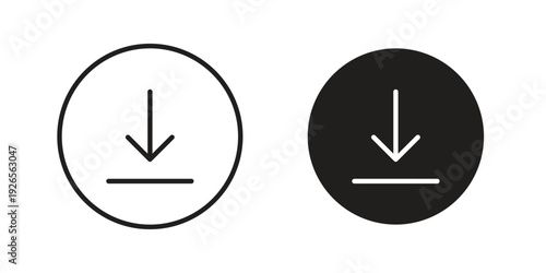 Download button icons simple design. Vector illustration for web ui