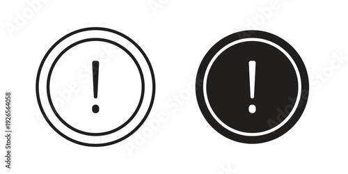 Exclamation button icons simple design. Vector illustration for web ui