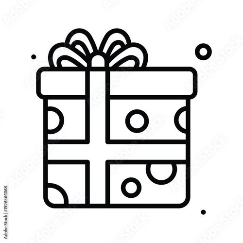 An amazing line icon of gift for womens day celebration theme