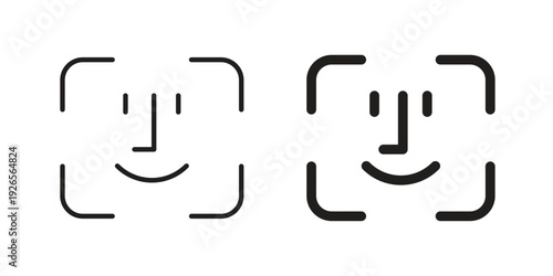 Face id icons simple design. Vector illustration for web ui