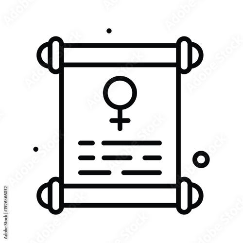 Line icon of womens rights for womens day celebration