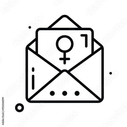 Icon of mail for womens day celebration in line style