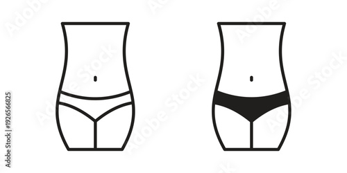 Female hips and waist icons for templates, web design and infographics