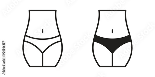 Female hips and waist icons for templates, web design and infographics