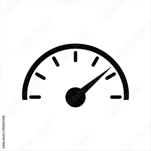 Speedometer dashboard icon. Fast speed and performance gauge symbol vector illustration.