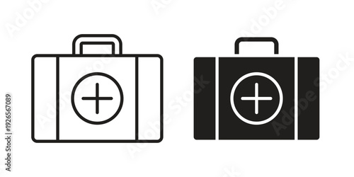First aid kit icons for templates, web design and infographics