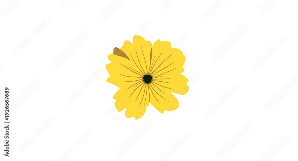 custom made wallpaper toronto digitalStylized 2D cartoon buttercup flower graphic with crisp white background