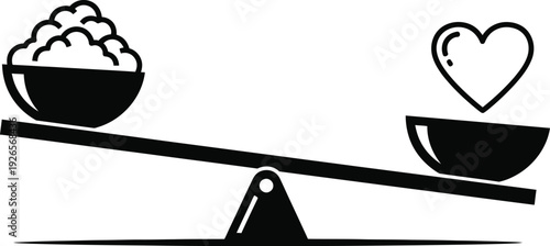 Food and heart balance icon