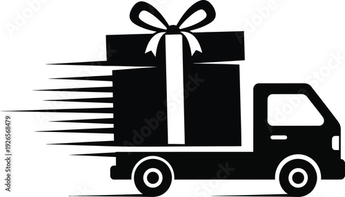 Delivery truck with gift box