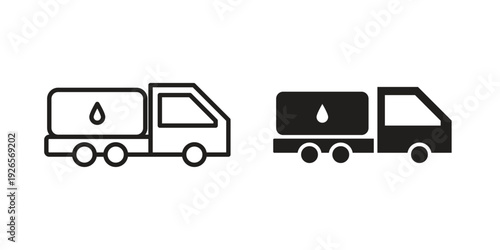 Fuel truck icons for templates, web design and infographics