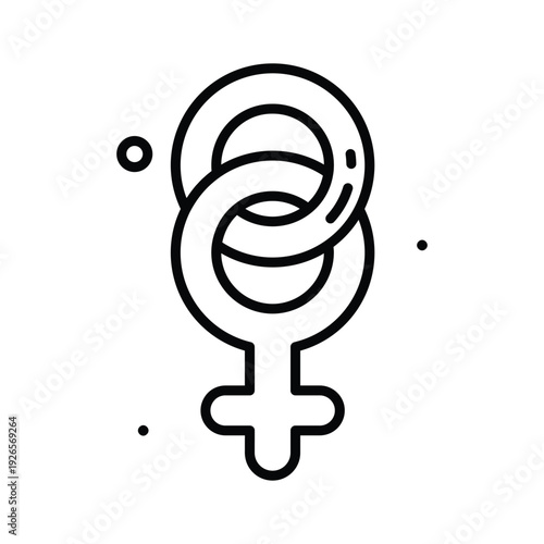 Trendy line icon of 8 march for womens day celebration theme