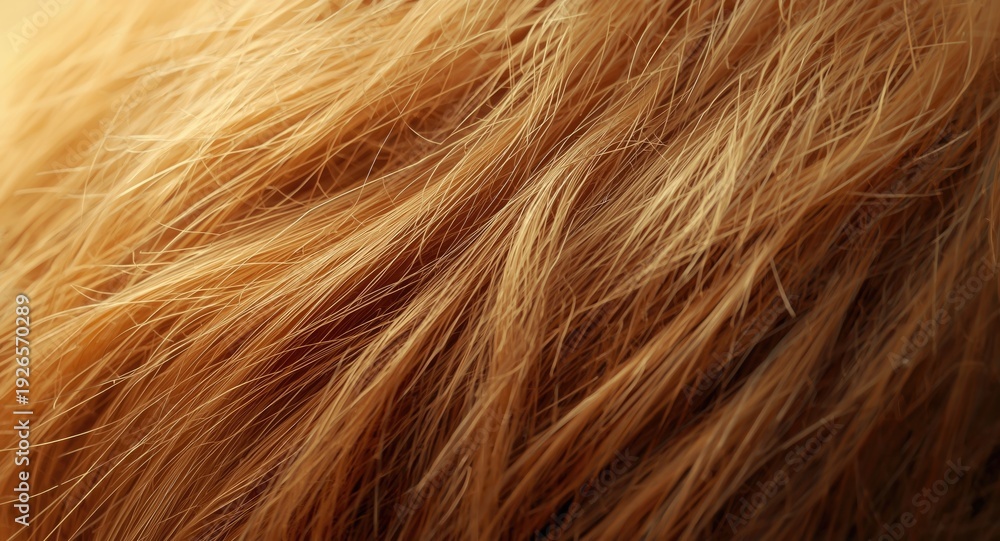 Fototapeta premium Warm toned camel hair texture with visible strands
