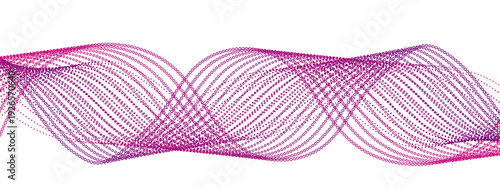 Vector Abstract illustration of swirling purple lines, forming an elegant wave pattern, evoking a sense of motion and fluidity, ideal for visualizing concepts such as sound, data flow or energy