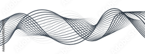 Vector Dynamic Abstract Composition: A Conceptual Visual Depicting Undulating Waves, Exhibiting Precision And The Interplay Of Form And Movement.