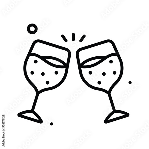 Visually engaging line icon of cheers for women's day celebration