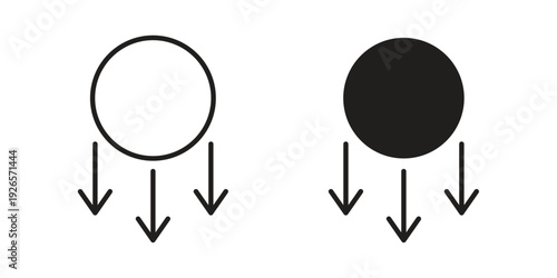 Gravity icons for templates, web design and infographics