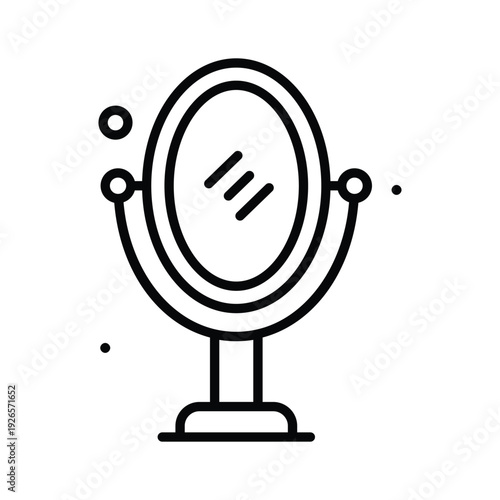 Simple line icon of mirror for women's day celebration
