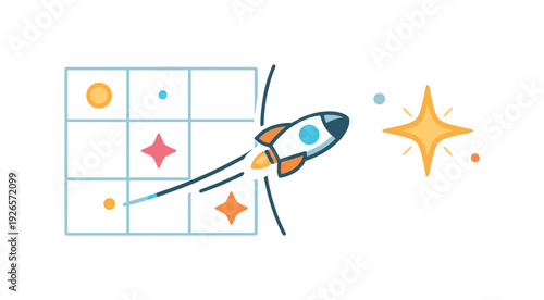 Strategic expansion into unknown territory with measured confidence expressed through cosmic frontier crossing, a spacecraft passing beyond the edge