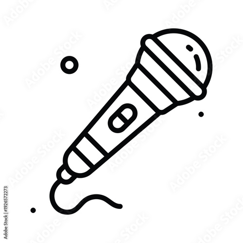 Dynamic line icon of mic for womens day awareness theme