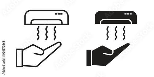 Hand dryer icons for templates, web design and infographics