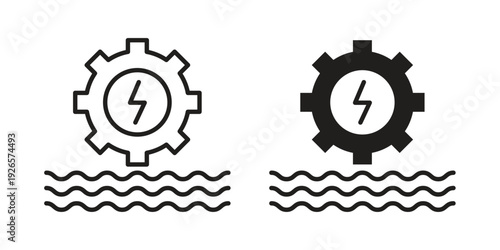 Hydraulic energy icons for templates, web design and infographics