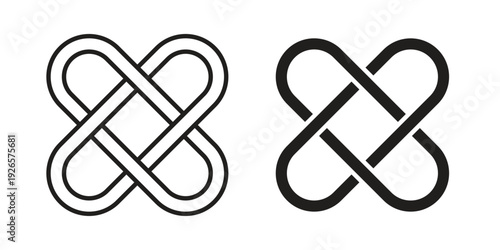 Interlocking icons for templates, web design and infographics