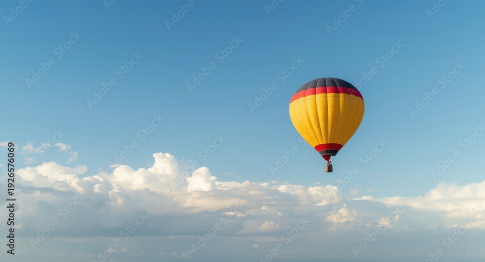 Fototapeta premium Cheerful balloon gliding at high altitude showcasing travel and airborne transit