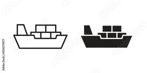 Logistic Ship icons for templates, web design and infographics