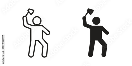 Lumberjack icons for templates, web design and infographics