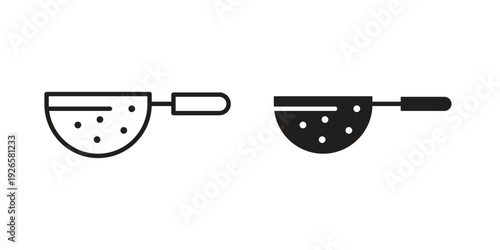 Strainer icon concept. Thin line symbol. Vector illustration isolated. Editable stroke.