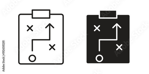 Strategical planning icon concept. Thin line symbol. Vector illustration isolated. Editable stroke.