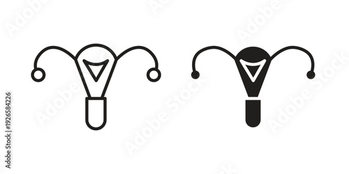 Uterus icon concept. Thin line symbol. Vector illustration isolated. Editable stroke.