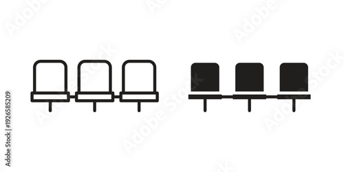 Waiting Room icon concept. Thin line symbol. Vector illustration isolated. Editable stroke.