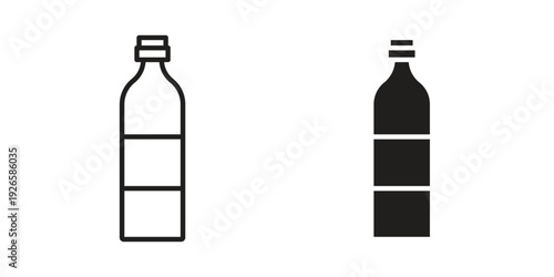 Water bottle icon concept. Thin line symbol. Vector illustration isolated. Editable stroke.