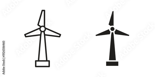Wind turbine icon concept. Thin line symbol. Vector illustration isolated. Editable stroke.