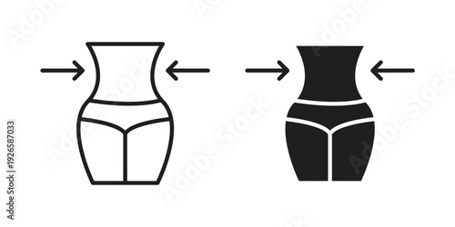 Women waist icon concept. Thin line symbol. Vector illustration isolated. Editable stroke.
