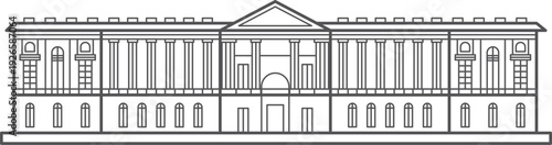 Palace in old european style. Vintage historical building