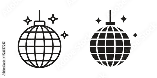 Mirror ball icons for templates, web design and infographics