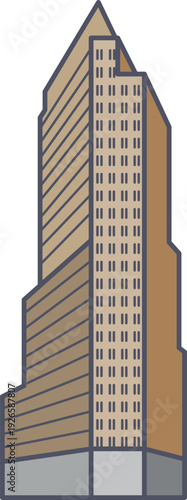 High building color icon. Business downtown symbol