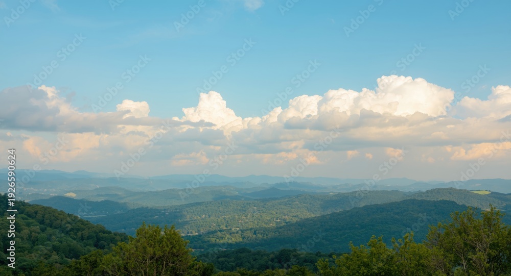 Obraz premium Natural background with soft blue sky and fluffy clouds