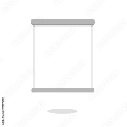 Blank white projection screen for presentations and visual displays