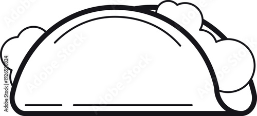 Taco line icon. Dinner cuisine mexican food